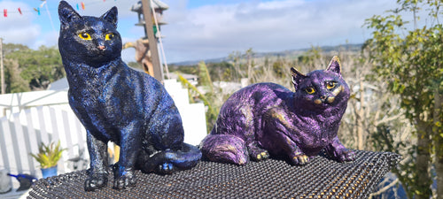 MYSTICAL CAT FIGURINE-painted by me