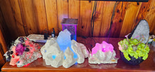 Load image into Gallery viewer, STUNNING QUARTZ CRYSTAL ON HANDMADE LIGHT STAND