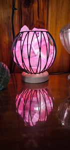 ROSE QUARTZ DYED clear quartz CAGE LAMP(deep soul cleanser)