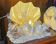 Load image into Gallery viewer, HANDMADE CLAM SHELL LAMP (large)