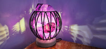 Load image into Gallery viewer, STUNNING DYED CLEAR QUARTZ IN AMETHYST COLOUR TONES CRYSTAL  CAGE LAMP no2