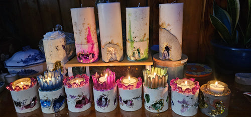NEW CRYSTAL GEODE CANDLES & HOLDER RANGE