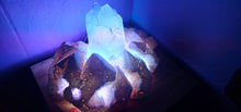 Load image into Gallery viewer, STUNNING QUARTZ CRYSTAL ON HANDMADE LIGHT STAND
