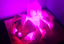 Load image into Gallery viewer, STUNNING QUARTZ CRYSTAL ON HANDMADE LIGHT STAND