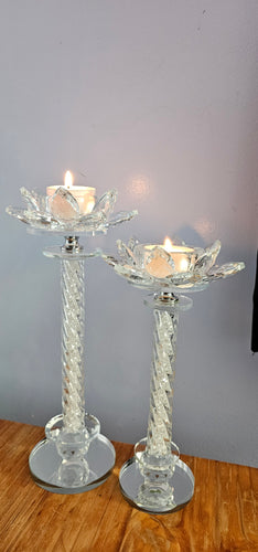 CRYSTAL LOTUS CANDLE HOLDERS