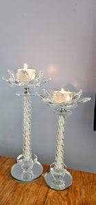 CRYSTAL LOTUS CANDLE HOLDERS