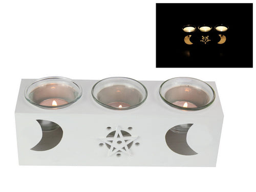 TRIPLE MOON  T LIGHT CANDLE HOLDER