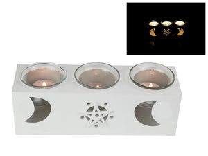 TRIPLE MOON  T LIGHT CANDLE HOLDER