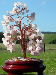 CRYSTAL GEM TREES ON WOOD/GEM BASE