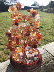 CRYSTAL GEM TREES ON WOOD/GEM BASE