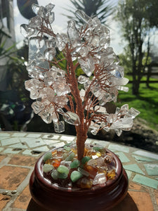 CRYSTAL GEM TREES ON WOOD/GEM BASE