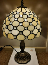 Load image into Gallery viewer, WHITE or COLOUR CHANGING BEADED TIFFANY STAINED GLASS LAMP