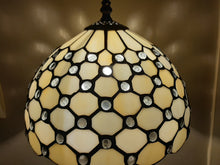 Load image into Gallery viewer, WHITE or COLOUR CHANGING BEADED TIFFANY STAINED GLASS LAMP