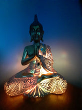 Load image into Gallery viewer, UNIQUE COLOUR CHANGING DIAMOND MIRROR SARI BUDDHA LAMP-put together by me