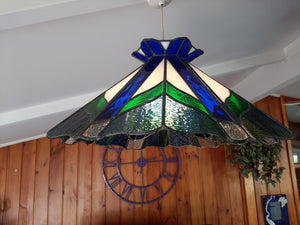 LARGE UNIQUE STAINED GLASS LIGHT SHADE
