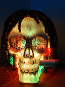 MARLEY RASTA  MAN COLOUR CHANGING LAMP-unique put together by me