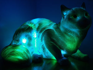 Sale💥MYSTICAL FELINE LAMP laying down-unique Made by me