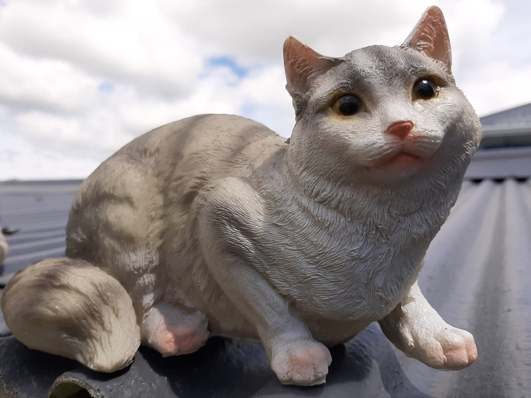 BLACK WHITE CAT FIGURINE