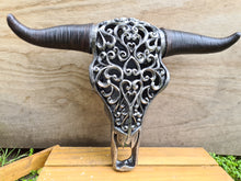 Load image into Gallery viewer, NEW SILVER CARVED BULL HEAD LAMP-put together by me