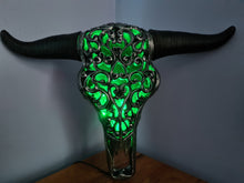 Load image into Gallery viewer, NEW SILVER CARVED BULL HEAD LAMP-put together by me