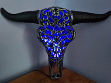 Load image into Gallery viewer, NEW SILVER CARVED BULL HEAD LAMP-put together by me