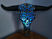 Load image into Gallery viewer, NEW SILVER CARVED BULL HEAD LAMP-put together by me