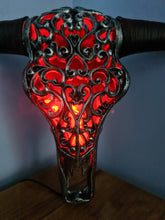 Load image into Gallery viewer, NEW SILVER CARVED BULL HEAD LAMP-put together by me