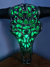 Load image into Gallery viewer, NEW SILVER CARVED BULL HEAD LAMP-put together by me