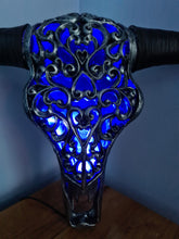 Load image into Gallery viewer, NEW SILVER CARVED BULL HEAD LAMP-put together by me