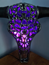 Load image into Gallery viewer, NEW SILVER CARVED BULL HEAD LAMP-put together by me