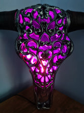 Load image into Gallery viewer, NEW SILVER CARVED BULL HEAD LAMP-put together by me