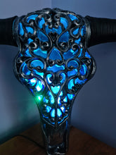 Load image into Gallery viewer, NEW SILVER CARVED BULL HEAD LAMP-put together by me