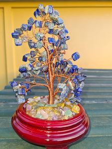 CRYSTAL GEM TREES ON WOOD/GEM BASE