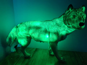 UNIQUE LARGE WOLF LAMP-made by me