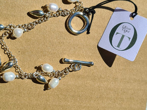 PEARL FOB  BRACELETS GOLD OR SILVER