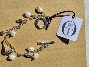 PEARL FOB  BRACELETS GOLD OR SILVER