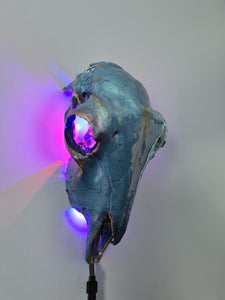 Sale💥Genuine sheep skull backlit with resin painted by me also glows purple in the dark