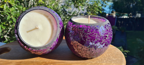 MIRRORED DEEP PURPLE SOY COCONUT CANDLES( Large)