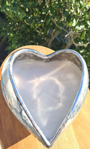 Sale💥ANTIQUE SILVER HEART 4 WICK SOY CANDLE