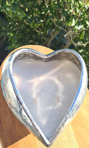 Sale💥ANTIQUE SILVER HEART 4 WICK SOY CANDLE