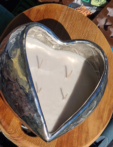 Sale💥ANTIQUE SILVER HEART 4 WICK SOY CANDLE
