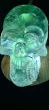 Load image into Gallery viewer, CRYSTAL RESIN SKULL MADE BY ME green flourite green calcite crystals
