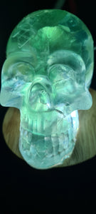 CRYSTAL RESIN SKULL MADE BY ME green flourite green calcite crystals