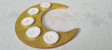 Load image into Gallery viewer, SHIMMERING GOLD HANDMADE CRESCENT MOON T LIGHT HOLDER MADE BY ME