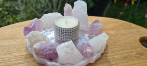 HANDMADE CRYSTAL TEA LIGHT CANDLE HOLDERS-made by me.