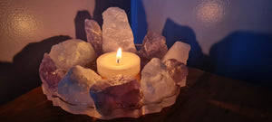 HANDMADE CRYSTAL TEA LIGHT CANDLE HOLDERS-made by me.