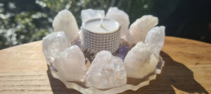 HANDMADE CRYSTAL TEA LIGHT CANDLE HOLDERS-made by me.