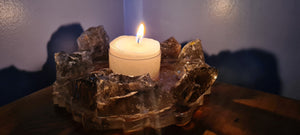 HANDMADE CRYSTAL TEA LIGHT CANDLE HOLDERS-made by me.