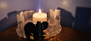 HANDMADE CRYSTAL TEA LIGHT CANDLE HOLDERS-made by me.