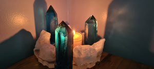 HANDMADE CRYSTAL TEA LIGHT CANDLE HOLDERS-made by me.